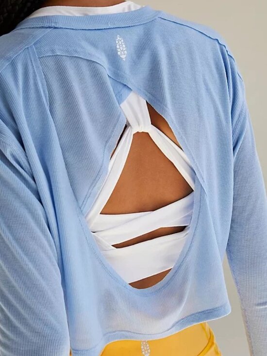FP Movement by Free People Tops - FP Movement by Free People Infinitee Long-Sleeve Tee - Light Blue - Size Small